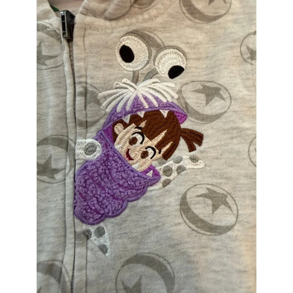 Disney 100 Boys Grey Lightning McQueen Boo Dory Zip Up Hoodie Size 5